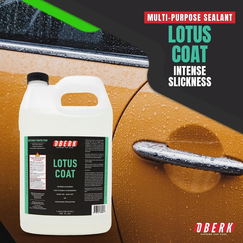 Oberk Lotus Coat SiO₂ Spray Sealant – High Gloss Spray for Cars – Touchless or Wipe-On – Protects Paint, Wheels & Glass – Safe for Coatings – Easy Car Wax Alternative (128 oz) - Image 2